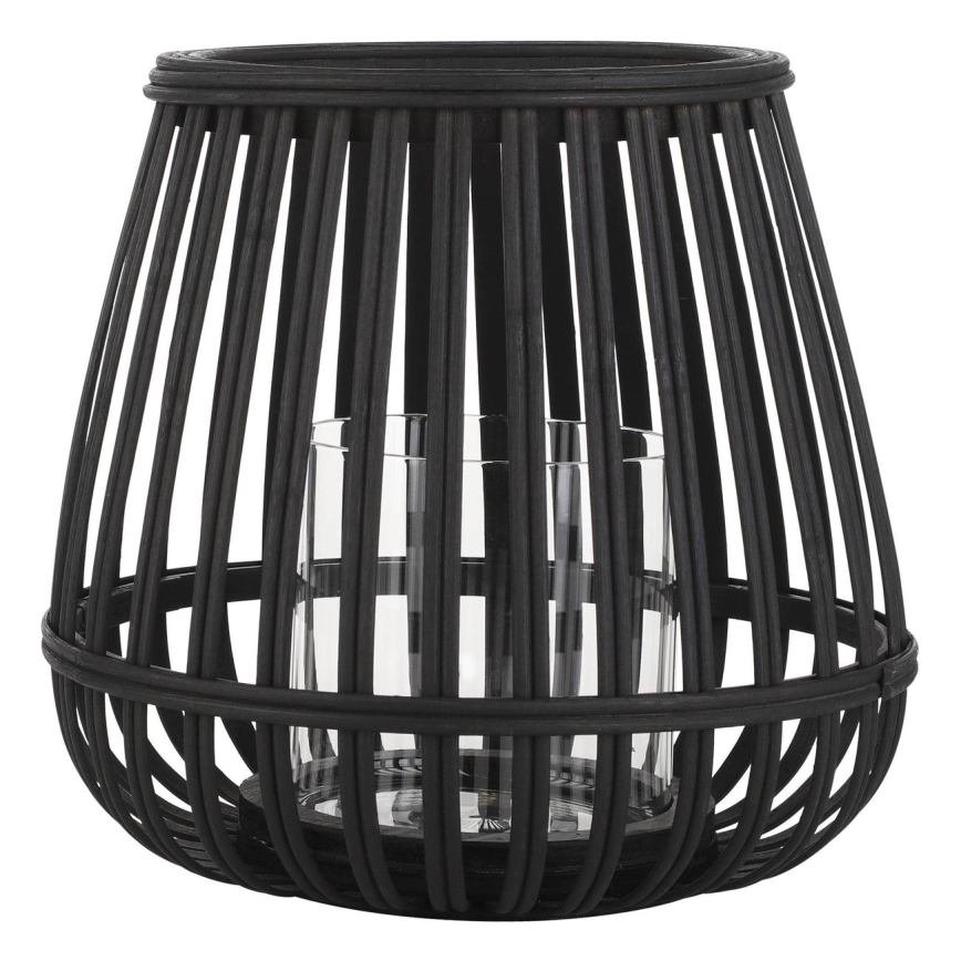 Eglo - Bougeoir 20x22 cm noir/bambou