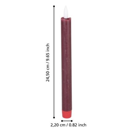 Eglo - SET 2x LED Candele LED/1xAAA 24,5 cm rosso