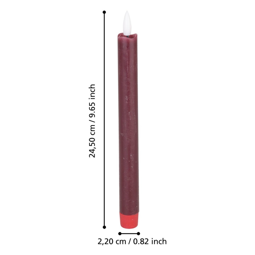 Eglo - SET 2x LED Candele LED/1xAAA 24,5 cm rosso