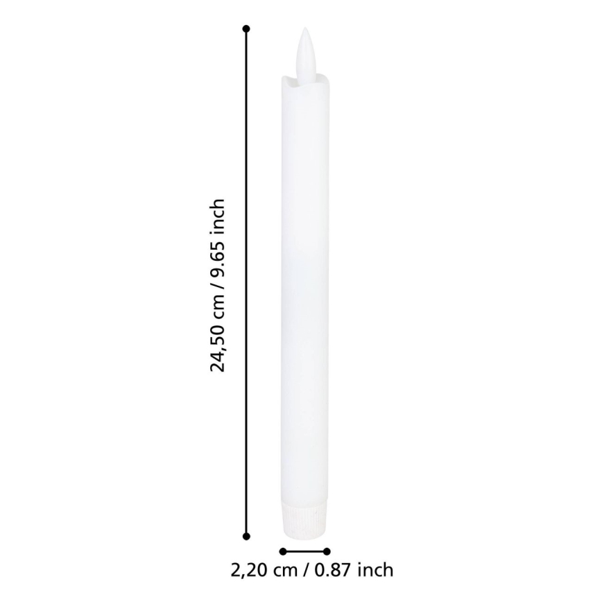 Eglo - SET 2x LED Candele LED/1xAAA 24,5 cm bianco
