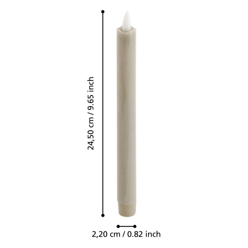 Eglo - SET 2x LED Candele LED/1xAAA 24,5 cm beige