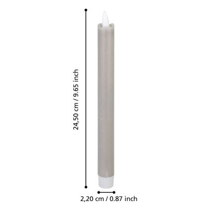 Eglo - SET 2x LED Candele LED/1xAAA 24,5 cm grigio