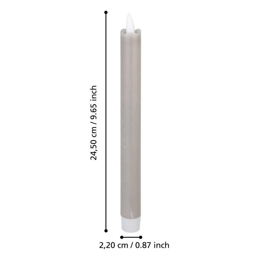 Eglo - SET 2x LED Candele LED/1xAAA 24,5 cm grigio