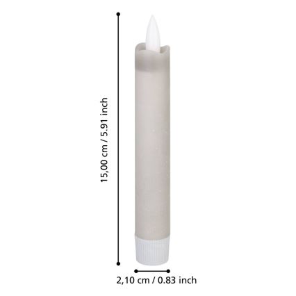 Eglo 422223 - SET 2x LED Candele ANTANABE LED/1xAAA 15 cm grigio