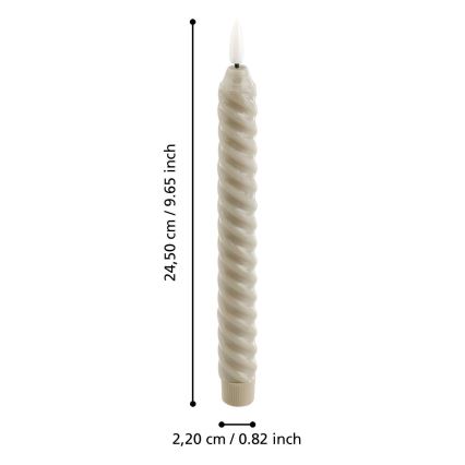 Eglo - SET 2x LED Candele LED/1xAAA 24,5 cm beige