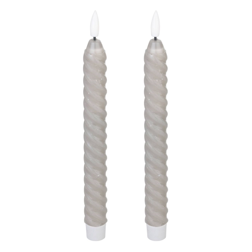 Eglo - SET 2x LED Candele LED/1xAAA 25 cm grigio