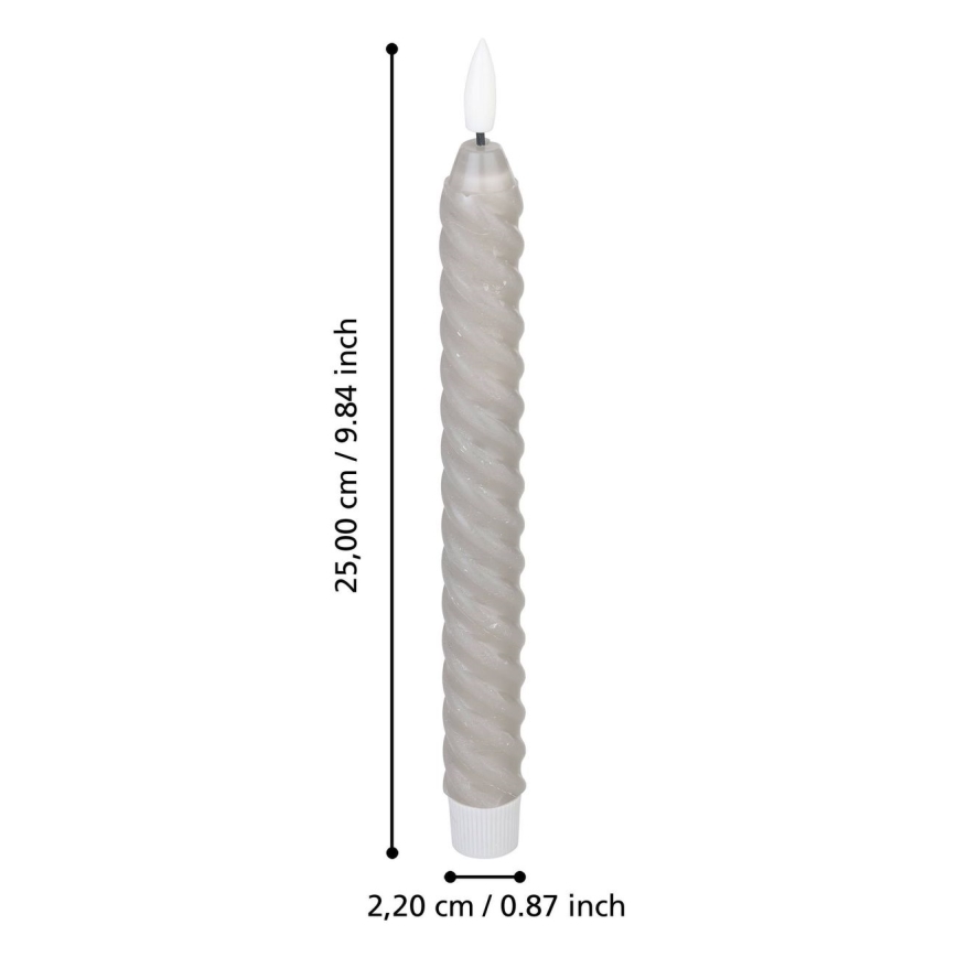 Eglo - SET 2x LED Candele LED/1xAAA 25 cm grigio