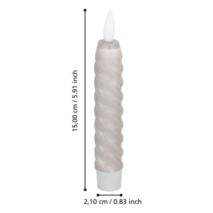 Eglo - SET 2x LED Candele LED/1xAAA 15 cm grigio