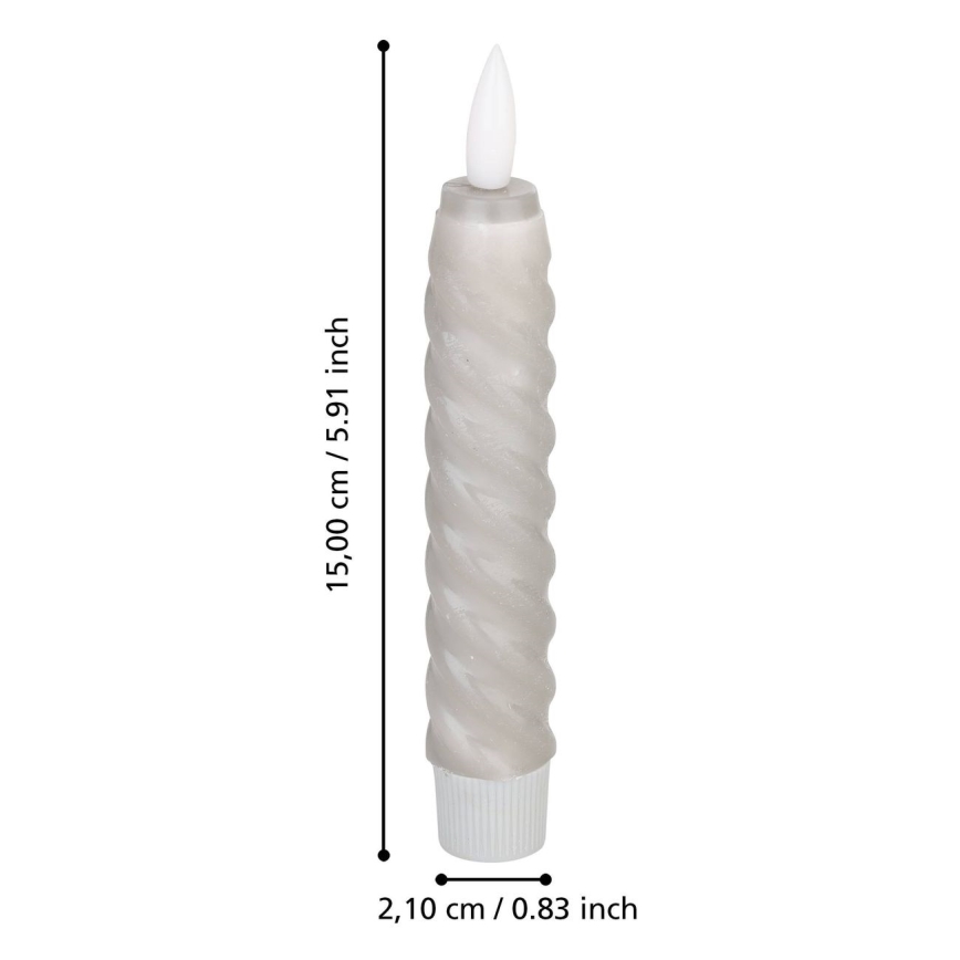 Eglo - SET 2x LED Candele LED/1xAAA 15 cm grigio