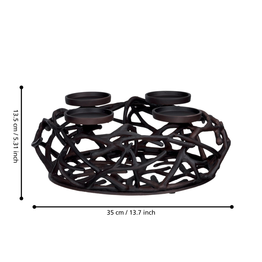 Eglo 422731 - Portacandele OROQUIETA 13,5x35 cm marrone