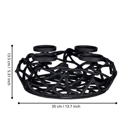 Eglo 422732 - Kerzenhalter OROQUIETA 13,5x35 cm schwarz