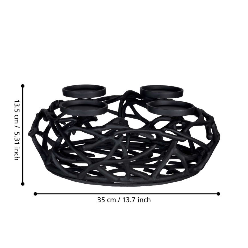 Eglo 422732 - Kerzenhalter OROQUIETA 13,5x35 cm schwarz