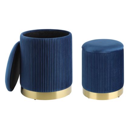 Eglo - SET 2x Sgabello diametro 31,5/36 cm blu/oro