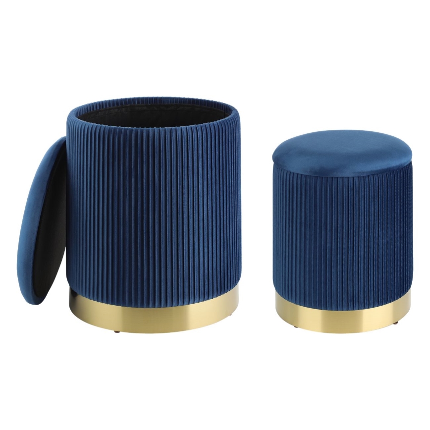 Eglo - SET 2x Sgabello diametro 31,5/36 cm blu/oro