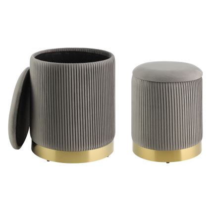 Eglo - SET 2x Sgabello diametro 31,5/36 cm grigio/oro