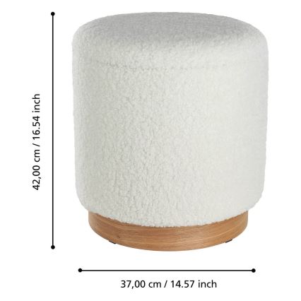 Eglo - SET 2x Pouf diam. 30,5/37 cm bianco