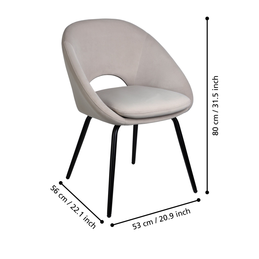 Eglo - Sedia da pranzo 80x56 cm grigio