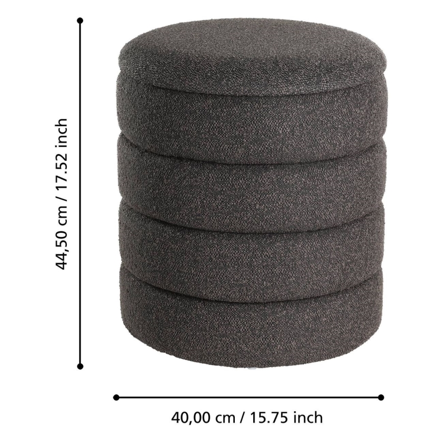 Eglo - SET 2x Sgabello diametro 33,5/40 cm nero