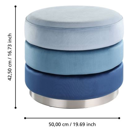 Eglo - Sgabello 42,5x50 cm blu/cromo