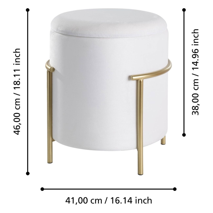 Eglo - Sgabello 46x41 cm bianco/oro