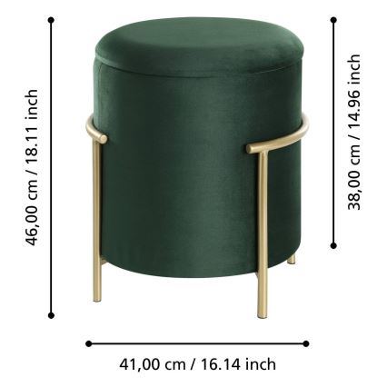 Eglo - Sgabello 46x41 cm verde/oro
