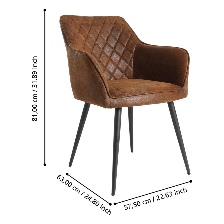 Eglo - Chaise de salle à manger 81,5x63 cm marron