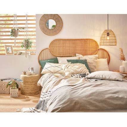 Eglo - Specchio da parete diam. 55 cm in bambù