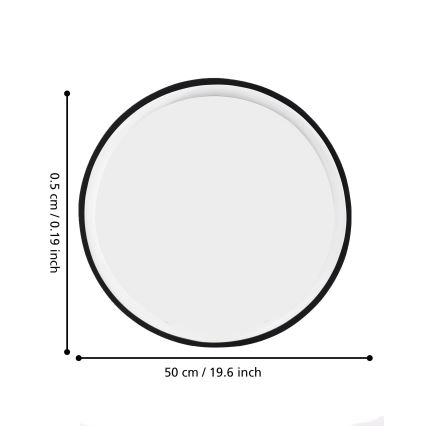 Eglo 425042 - Specchio da parete BANI Ø 31 cm nero