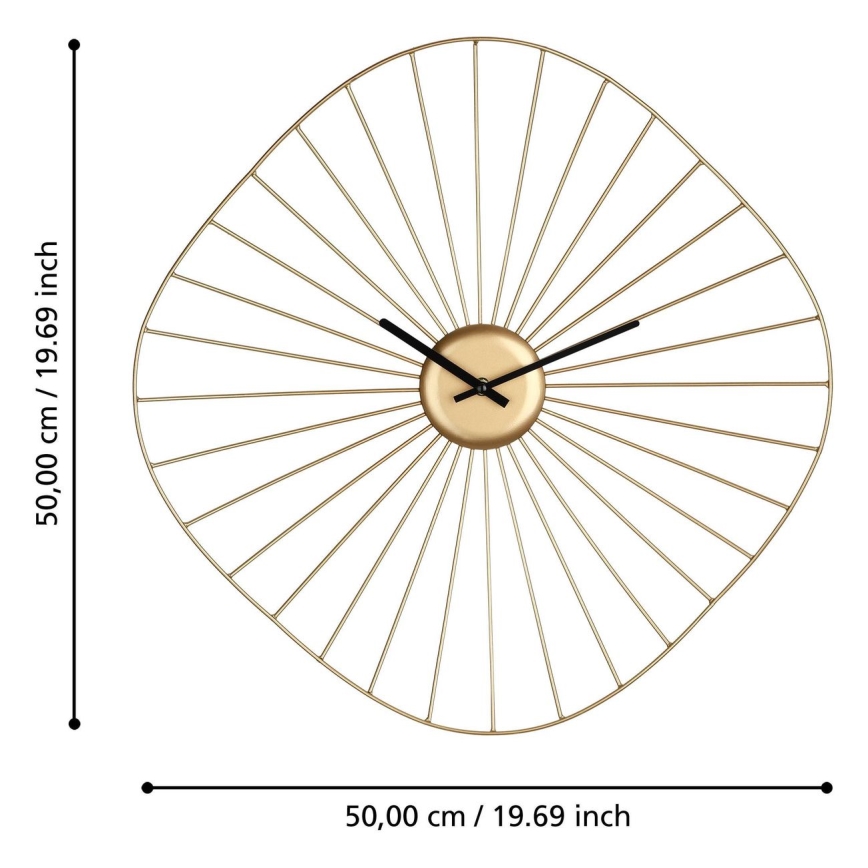 Eglo - Orologio da parete 1xAA 50x50 cm oro