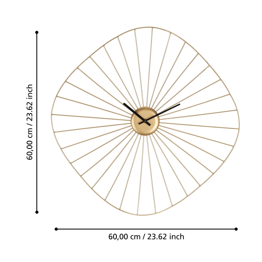 Eglo 425517 - Wanduhr MATSUMOTO 1xAA 60x60 cm goldfarben