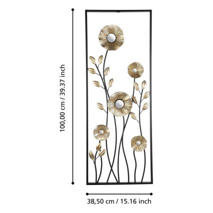 Eglo - Decorazione da muro 100x38,5 cm nero/oro