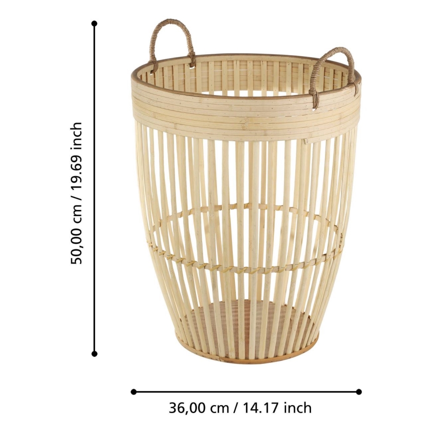 Eglo - Cestino decorativo 50x36 cm bambù