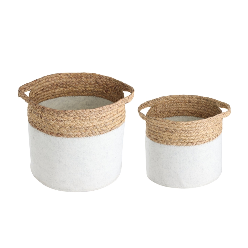 Eglo 426584 - Set da 2 cesti decorativi NANAE 30x31 cm bianco/beige