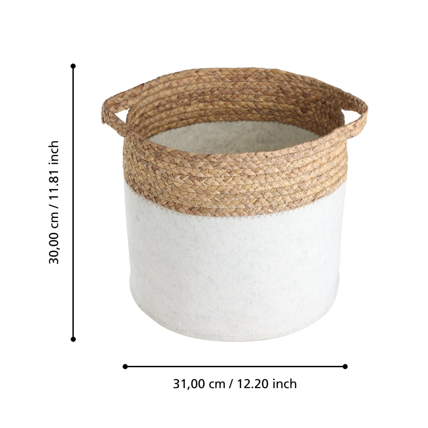 Eglo 426584 - Set da 2 cesti decorativi NANAE 30x31 cm bianco/beige