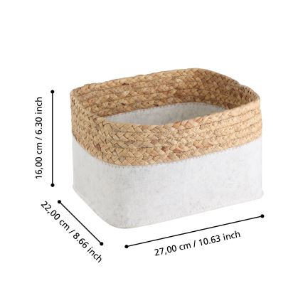 Eglo 426585 - ENSEMBLE DE 3 paniers décoratifs NANAE 16x27 cm blanc/beige