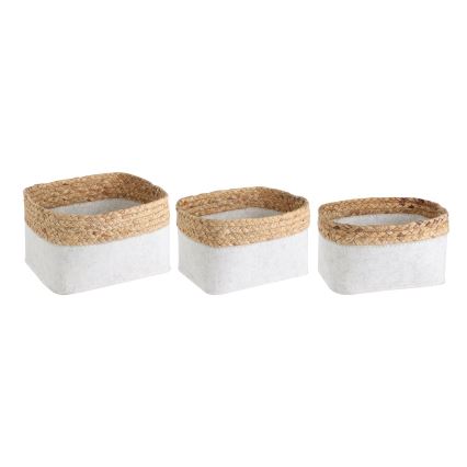 Eglo 426585 - Set da 3 cesti decorativi NANAE 16x27 cm bianco/beige