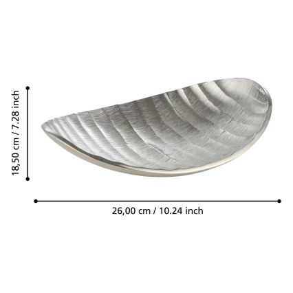 Eglo - Vassoio decorativo 18,5x26 cm argento