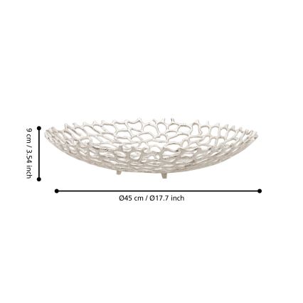 Eglo 427488 - Ciotola decorativa KIMITSU, Ø 45 cm, argento