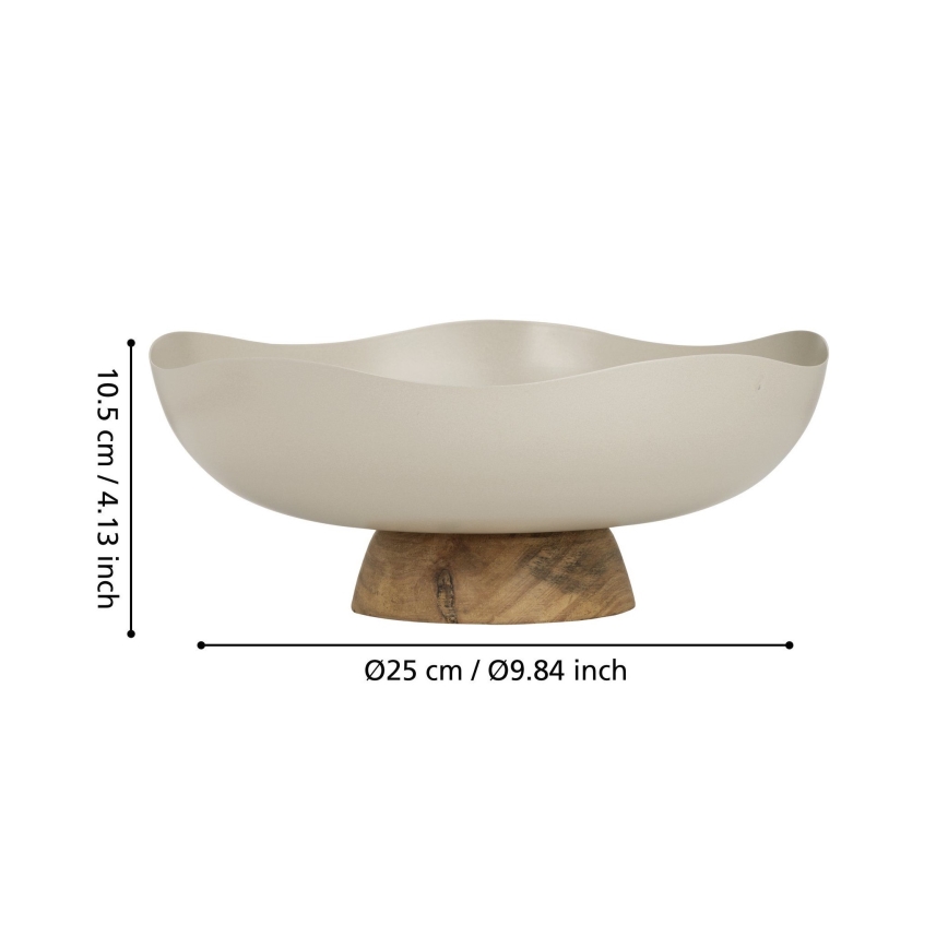 Eglo - Vassoio decorativo diametro 25 cm beige