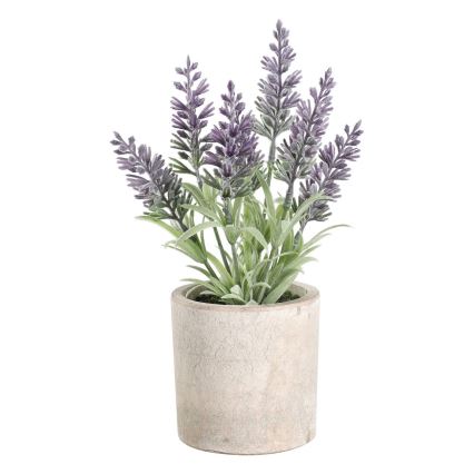 Eglo - Pianta artificiale in vaso da fiori 22x8 cm lavanda