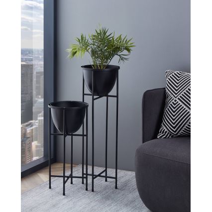 Eglo - Vaso da fiori in metallo 73x23,5 cm nero