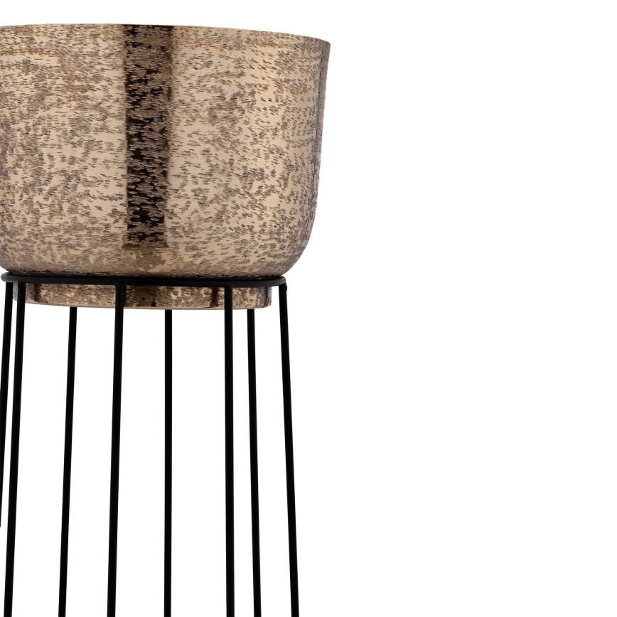 Eglo - SET 3x Vaso da fiori in metallo nero/oro