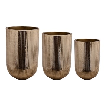 Eglo 428097 - ENSEMBLE DE 3 VASES EN MÉTAL OKAYAMA 77x51 cm couleur bronze