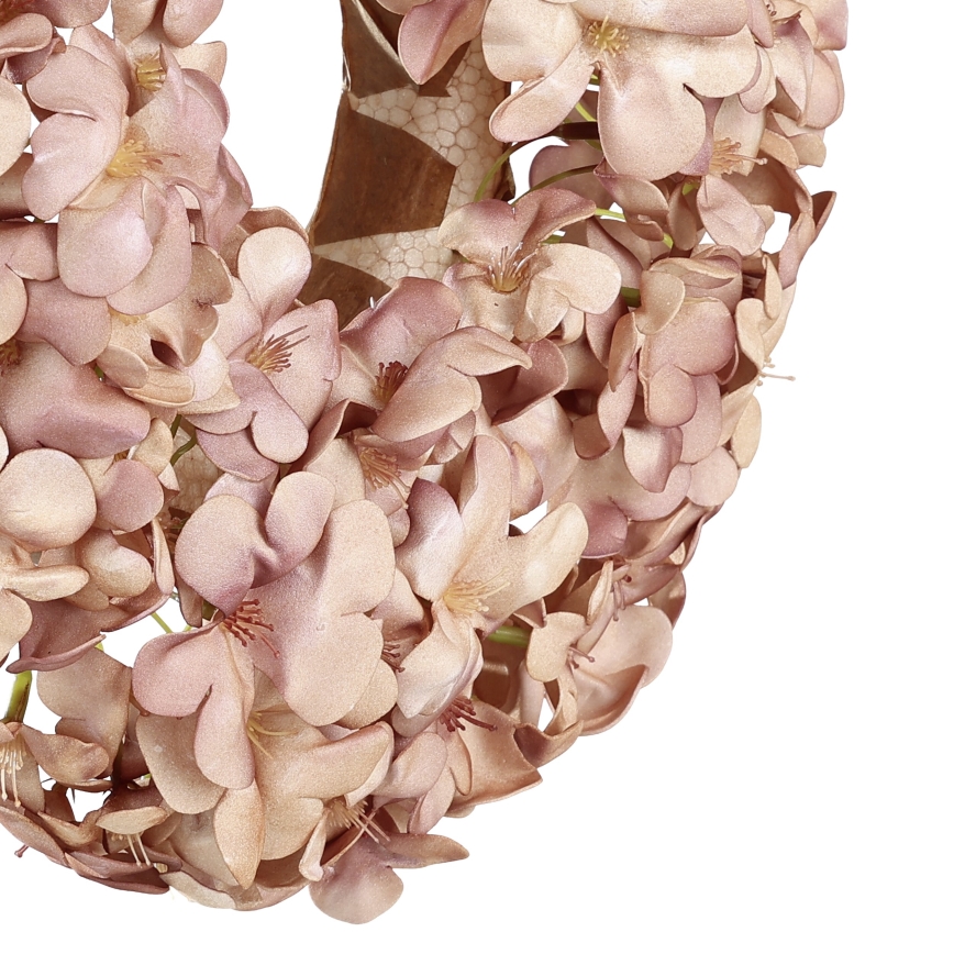 Eglo - Corona di fiori artificiali diametro 35 cm rosa