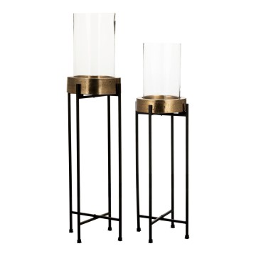 Eglo 428257 - 2er-Set Kerzenhalter IBUSUKI, gold/schwarz