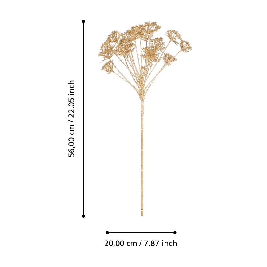 Eglo - Fleur artificielle 56 cm doré