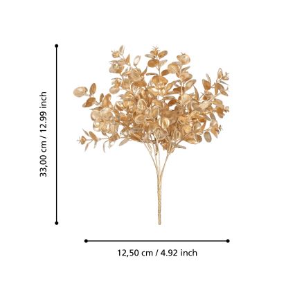 Eglo - Fleur artificielle 33 cm doré