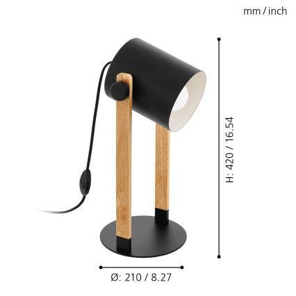 Eglo - Lampada da tavolo 1xE27/28W/230V