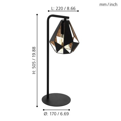 Eglo - Lampada da tavolo 1xE27/60W/230V