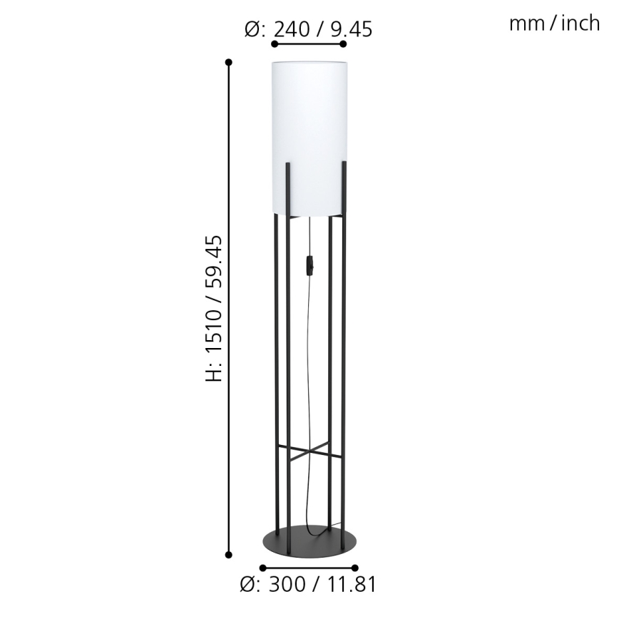 Eglo - Lampadaire 1xE27/60W/230V